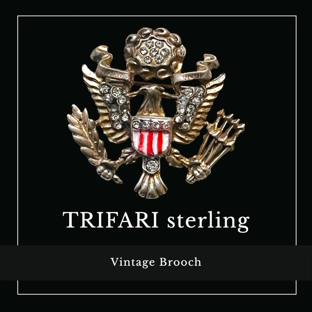 Broche Ancienne - Armoiries Avec Couronne, Aigle Et Croix De Lorraine En Argent - Occasion