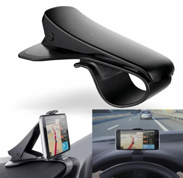 Universal Clip On Car HUD GPS Dashboard Mount Cell Phone Holder Non-slip Stand