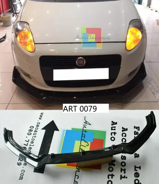 Fiat Grande Punto Evo Lama Sotto Paraurti Anteriore Abs Splitter Sportivo Nero