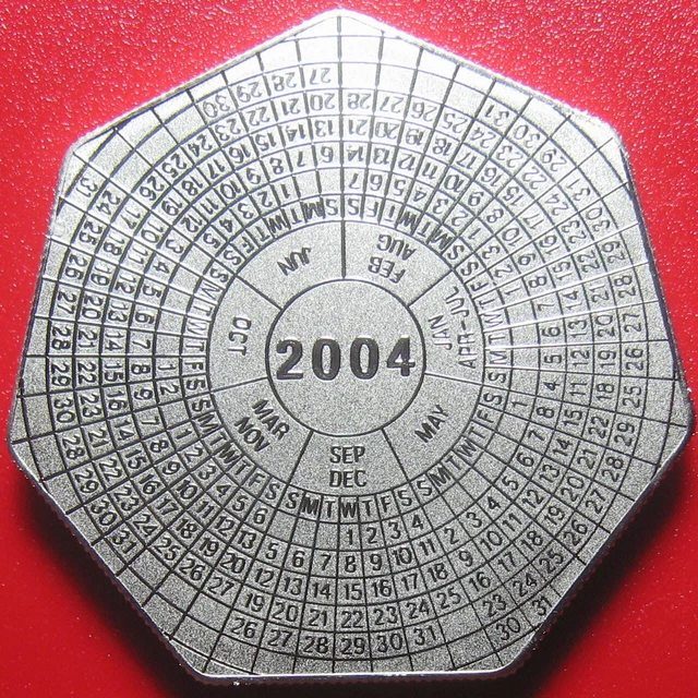 2004 ZAMBIA 1000 KWACHA CALENDAR 7-SIDED ZAMBIAN RARE COIN CU-NI (no silver)