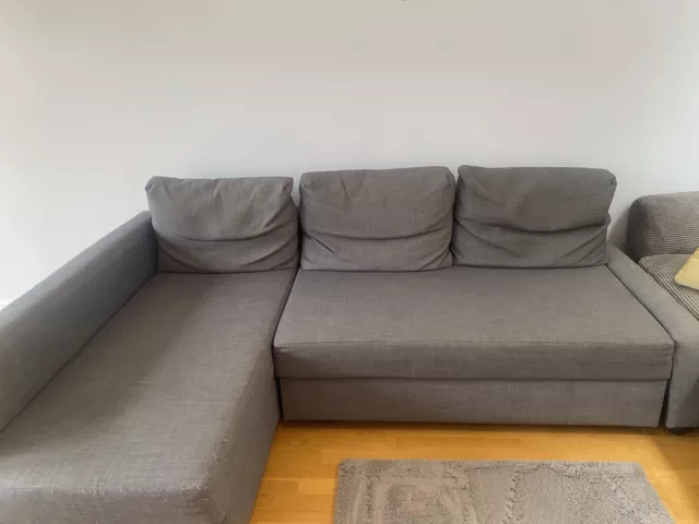 L Shaped Grey Universal Corner Sofa Bed with Storage