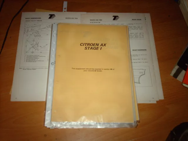 Body Repair Manual Citroen AX 3 and 5 dr 1987 - Ultra rare Thatcham Mira Manual