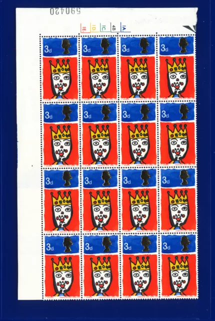 1966 SG713 3d Christmas W109 Cylinder Block (16) Unmounted Mint uawm