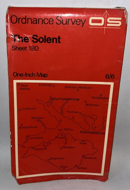 ORDNANCE SURVEY ONE Inch Map - The Solent - Sheet 180 - 1968 £3.49 ...