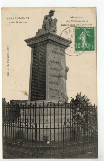 SALLAUMINES Nord CPA 62 monument des victimes de la catastrophe de Courrieres