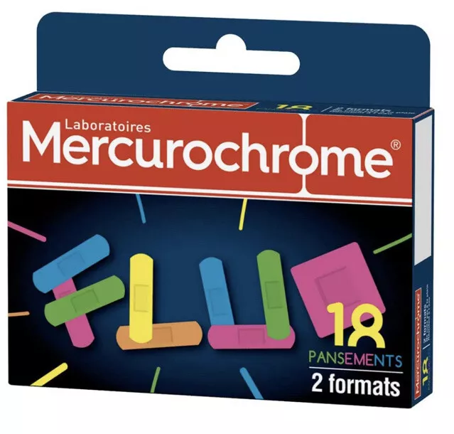 Lot de 2 boîtes de Mercurochrome pansements enfant fluo