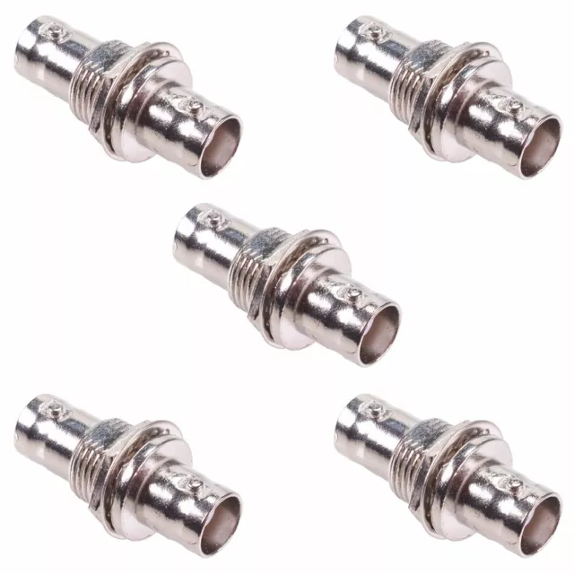 5 x Female to Female BNC Bulkhead Adaptor 50 Ohm Coaxial Coax Connector