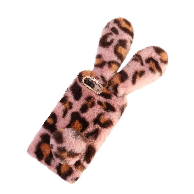 Peluche Lapin Téléphone Cas De Mode Strass Hiver Garder Chaud 11