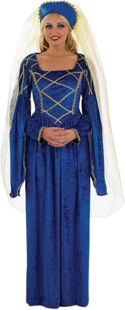 Damen Tudor Königin Kostüm Damen mittelalterliche Prinzessin Dame Kostüm S - XXL