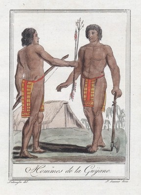Guyana Guyana Men America Trachten costume Kupferstich engraving 1780