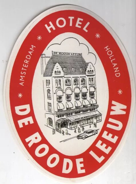 Luggage Sticker Amsterdam Hotel De Roode Leeuw Holland