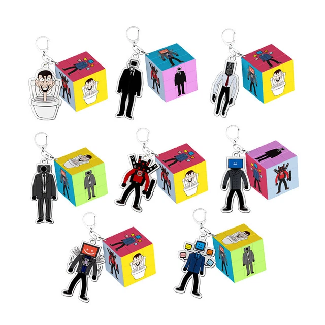 Skibidi Toilet Third-Order Cube ciondolo portachiavi puzzle regali1