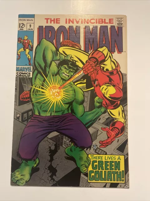 The Invincible Iron Man #9 Green Goliath HIGH GRADE comic 1968 🔥