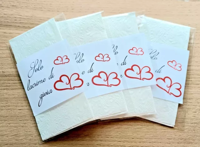 50 fazzoletti matrimonio lacrime di gioia gadget personalizzati per wedding bag