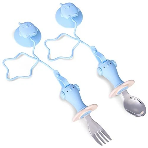 CAROMOLLY Toddler Utensils Toddler Fork and Spoon Set Stainless Steel Toddler...