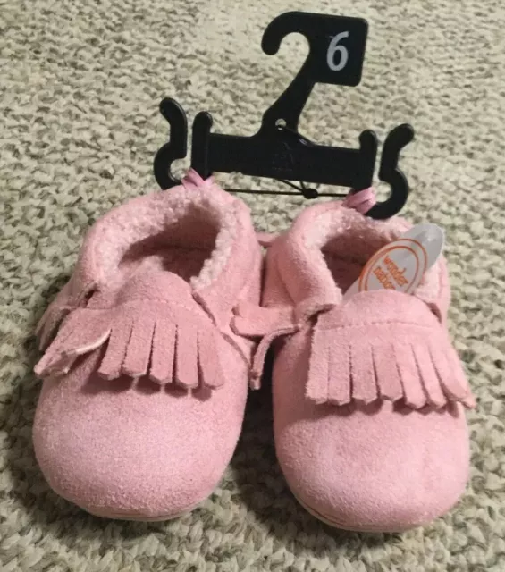 Wonder Nation Infant Slipper Pink Mocassin Size 6