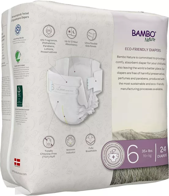 Bambo Nature Premium Eco-Friendly Baby Diapers, Size 6 (Pack of 24 Diapers) 2