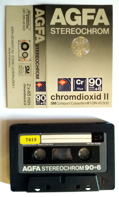 Mc Musicassetta Agfa Stereochrom 90+6 Crome Vintage Compact Cassette Usata D 