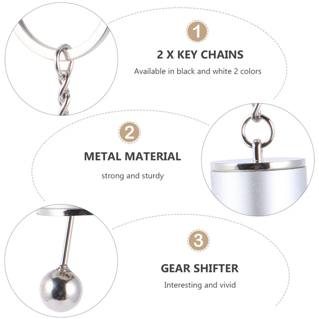 2 Pcs Key Organizer Gear Key Chain Pendant Keyrings Car Keys Metal Keychain Mini 7