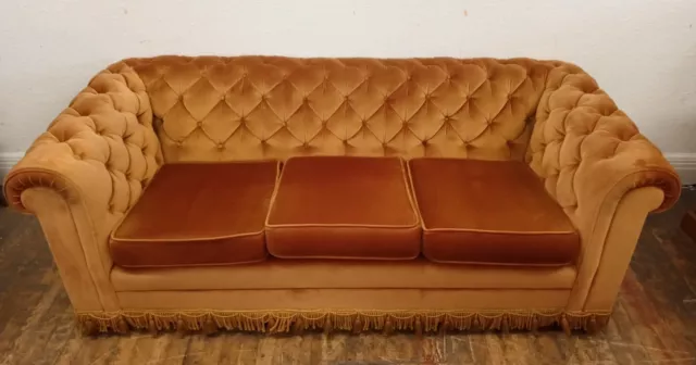 Vienna Gold 3 Seater Chesterfield Sofa - CS S76
