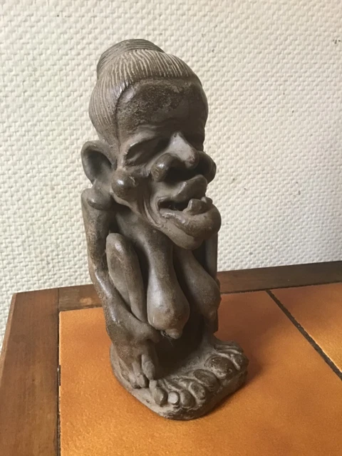 Sculpture en terre cuite d'un buste ancien Le Patriarche