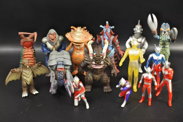 Bandai Ultraman Ultra Kaiju Sofubi Soft Vinyl Figures Lot 15 Kanegon/Baltan