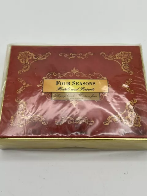 Vintage FOUR SEASONS HOTEL RESORTS 2 Decks Playing Cards w/ Case Made In Austria