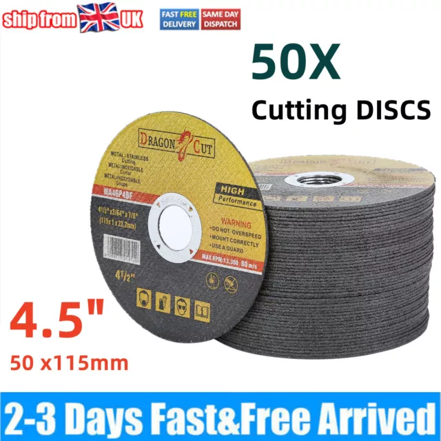 50X 115 mm 4.5" ULTRA THIN 1 MM METAL CUTTING BLADE DISC 4 1/2" STEEL ANGLE NEW