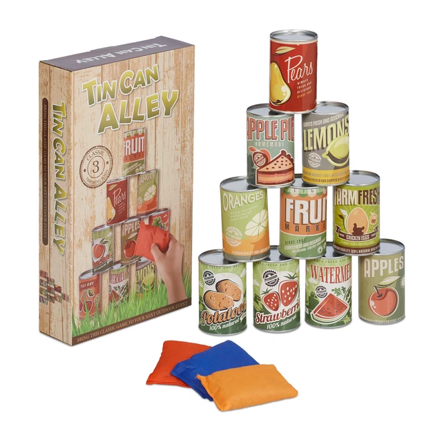 Tiro barattolo bambini giochi giardino aperto bersaglio feste compleanno esterno