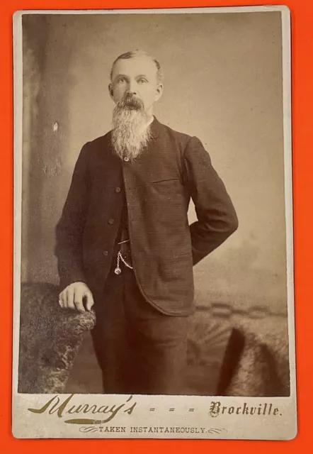 c.1880's Older Gentleman w Big Goatee Cabinet Card Portrait Brockville Canada