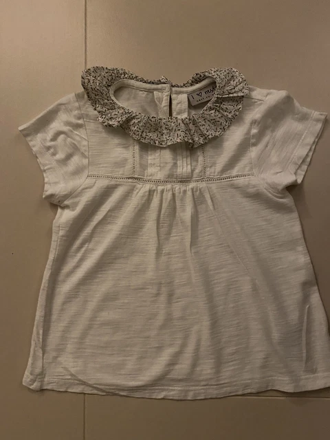 Top Colletto Floreale Bianco Ragazze Next 3-4 Anni Belle Vacanze Estive Carine Sweet Boho