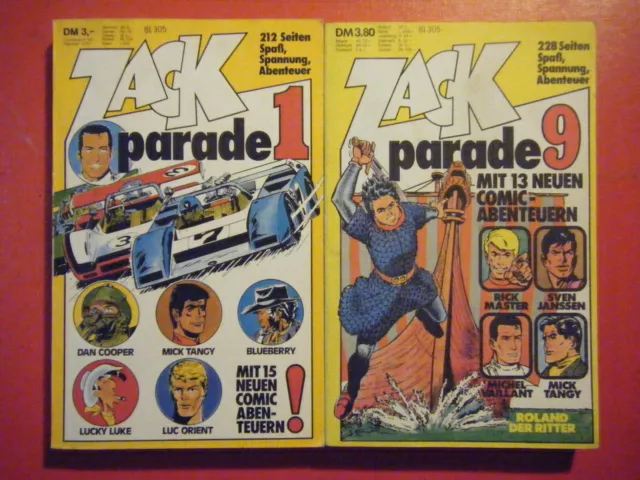 2 x  " Zack Parade" Nr. 1 + 9 ,..Koralle, Taschenbuch in sehr gutem Zustand