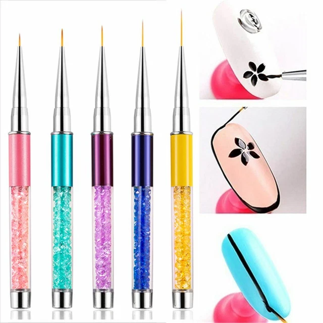 Pintura de manicura artística de gel UV líneas de dibujo rejilla a rayas delineador de uñas