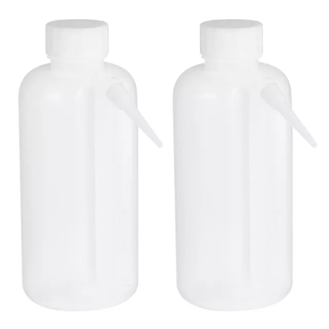 2x Waschflasche 500ml, breiter Mund, weiße Squeeze-Flasche