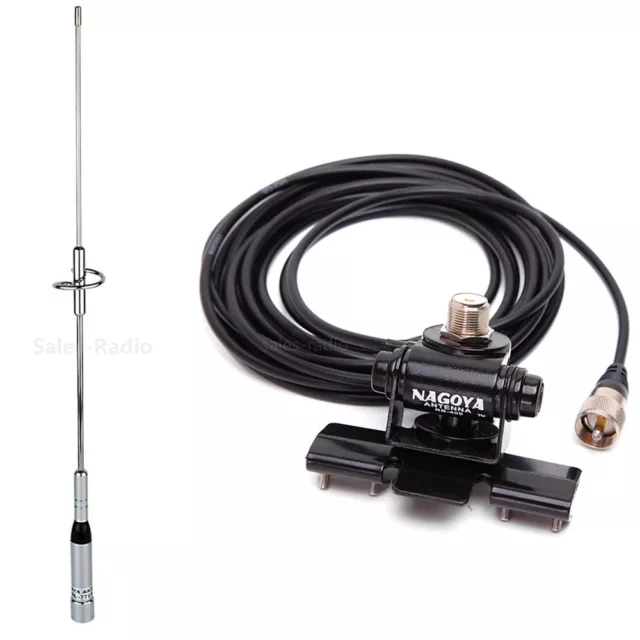 Nagoya NL-770S 144/430 MHz antenna radio dual band RB-400 clip base cavo 5M