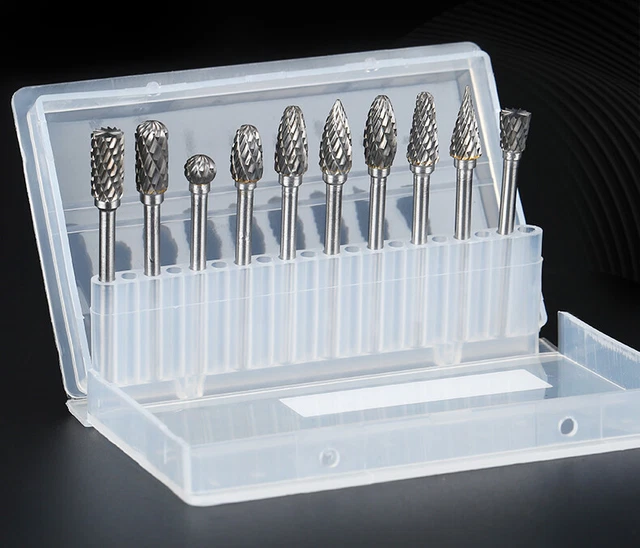 10pc 3x6mm Double Cut Carbide Rotary Burr Drill Bits File & Rasp Tungsten Steel