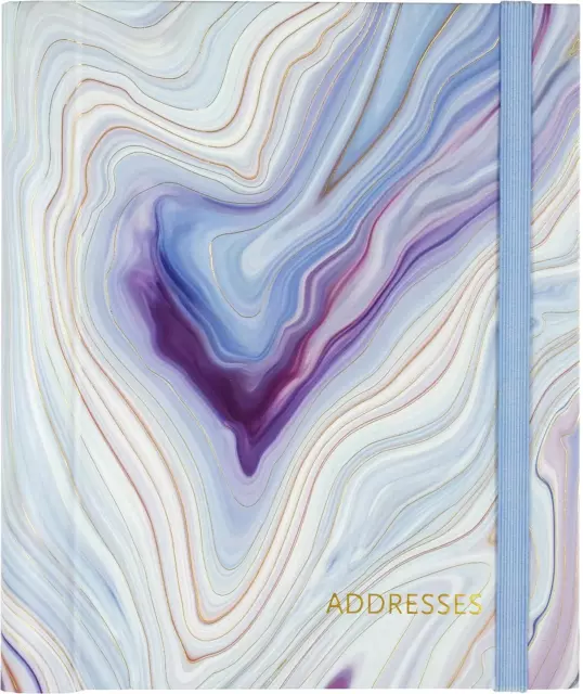 Blue Agate Large Address Book | Larger size provides space for more than 350 2