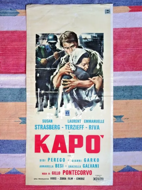 Locandina KAPO' 1'Ediz.1960 Gillo Pontecorvo SHOAH NAZI SS SYMEONI ART Poster
