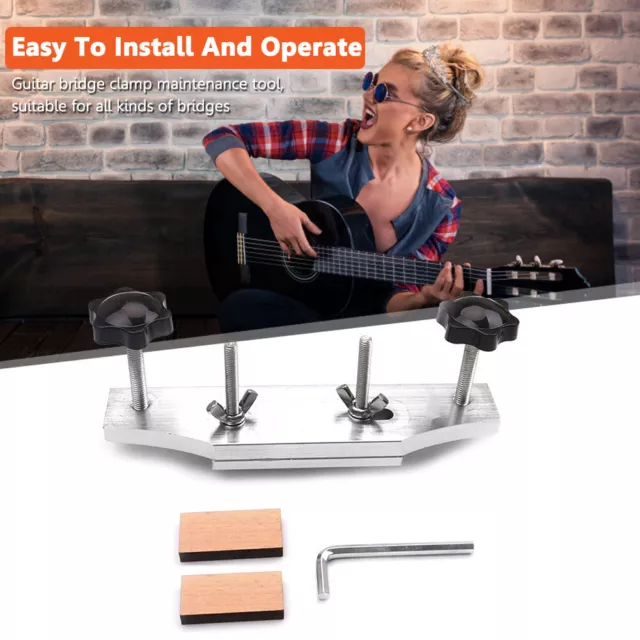 Acoustic Guitar Fixture Bonding Bridge Clamp Clip Stainless Steel Luthier Tools