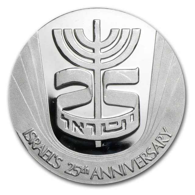 1973 Israel 1 oz Platinum Round 25th Anniversary Medal - SKU#83432