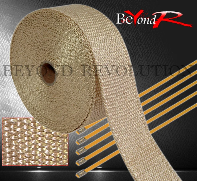 10M Jdm Fiberglass Thermo Heat Wrap Tape High Heat Cloth Roll Kit Set Ti