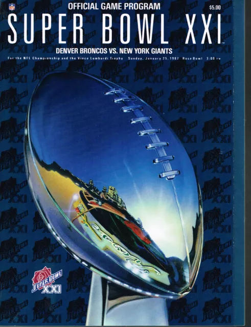 Super Bowl XXI 21 Denver Broncos vs New York Giants NFL Football PROGRAM