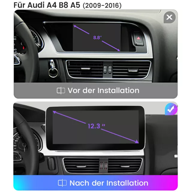 Carplay Für Audi A4 B8 A5 09-16 Android 12 Autoradio GPS Navi 4G WIFI DAB+ 4+64G 3