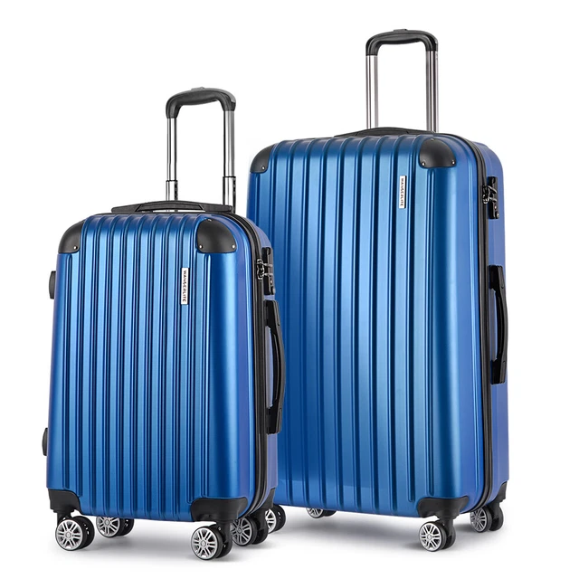Wanderlite Luggage Set 2pc 24" 28" Suitcase Hardcase Trolley Travel Blue 3