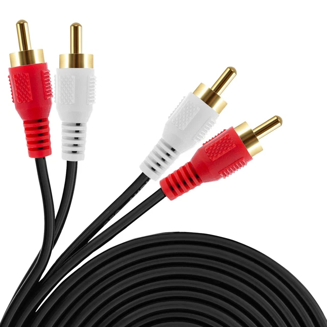 2RCA Male to 2RCA Male Stereo Audio Cable Gold Plated for Home Theater, HDTV