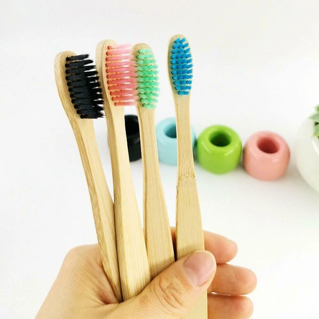 ECOFRIENDLY BAMBOO TOOTHBRUSH Biodegradable Natural Medium Soft ...