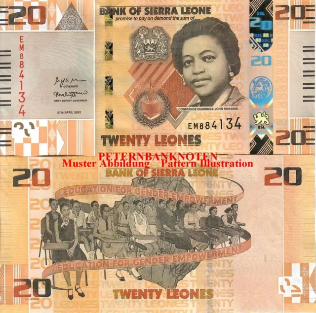 Sierra Leone 20 Leones 2022 Unc. P. New  6180# Kassenfrisch.