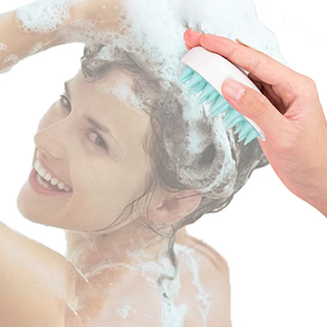 Silicone Hair Scalp Massager Shampoo Brush Shower Comb Exfoliate Remove Dand BII