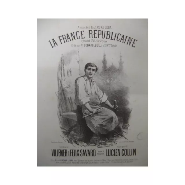 COLLIN Lucien La France Républicaine Chant Piano XIXe