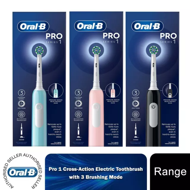 Oral-B Pro 1 Spazzolino elettrico ricaricabile incrociata con 3 modalità di pulizia